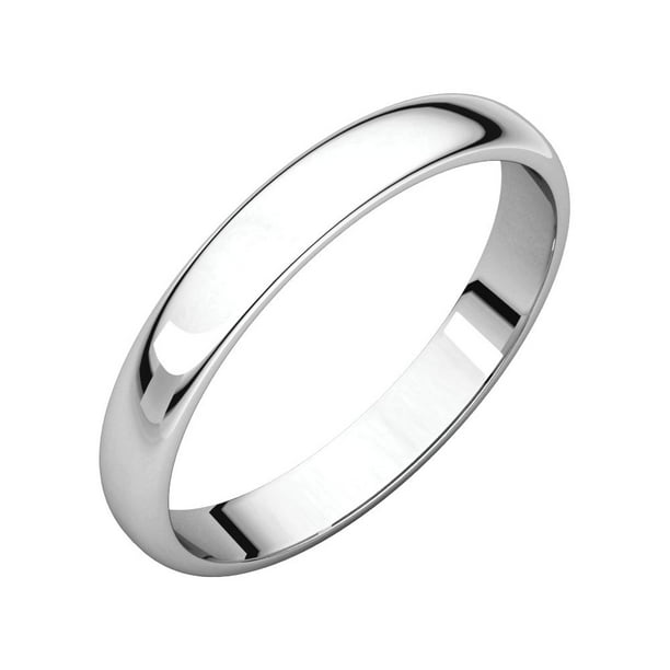 Jewels By Lux 10K White Gold 3mm Flat Bridal Wedding Ring Band 